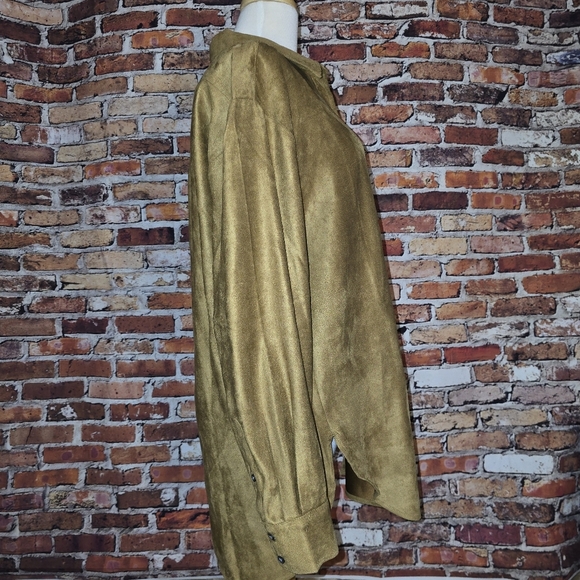 Banana Republic Tan Suede Feel Blouse Size L - Picture 5 of 8